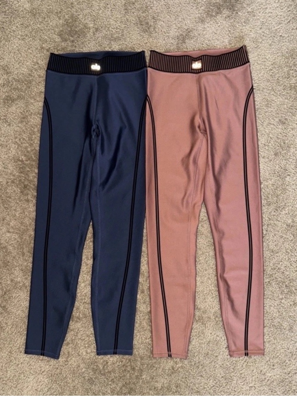 alo airlift high waist 7/8 line up Leggings Navy Chestnut size XS